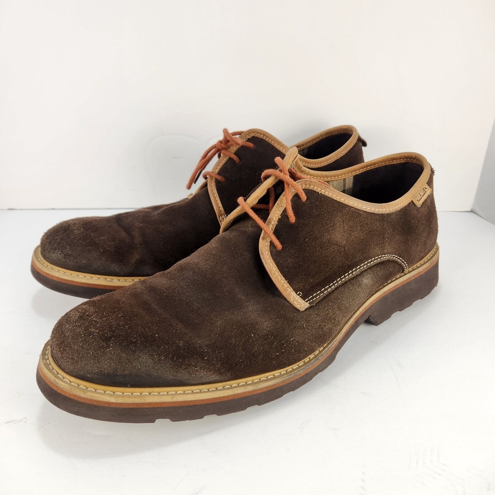 Pikolinos Men's Size 46 (12-12.5) Brown Suede Leather Lace-Up Oxford Shoes